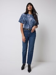 SCAMP & DUDE Blue Cheetah T-Shirt - Image 3 of 4