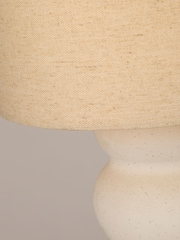 Searchlight White Textured Ceramic Rechargeable Table Lamp - Image 4 of 4