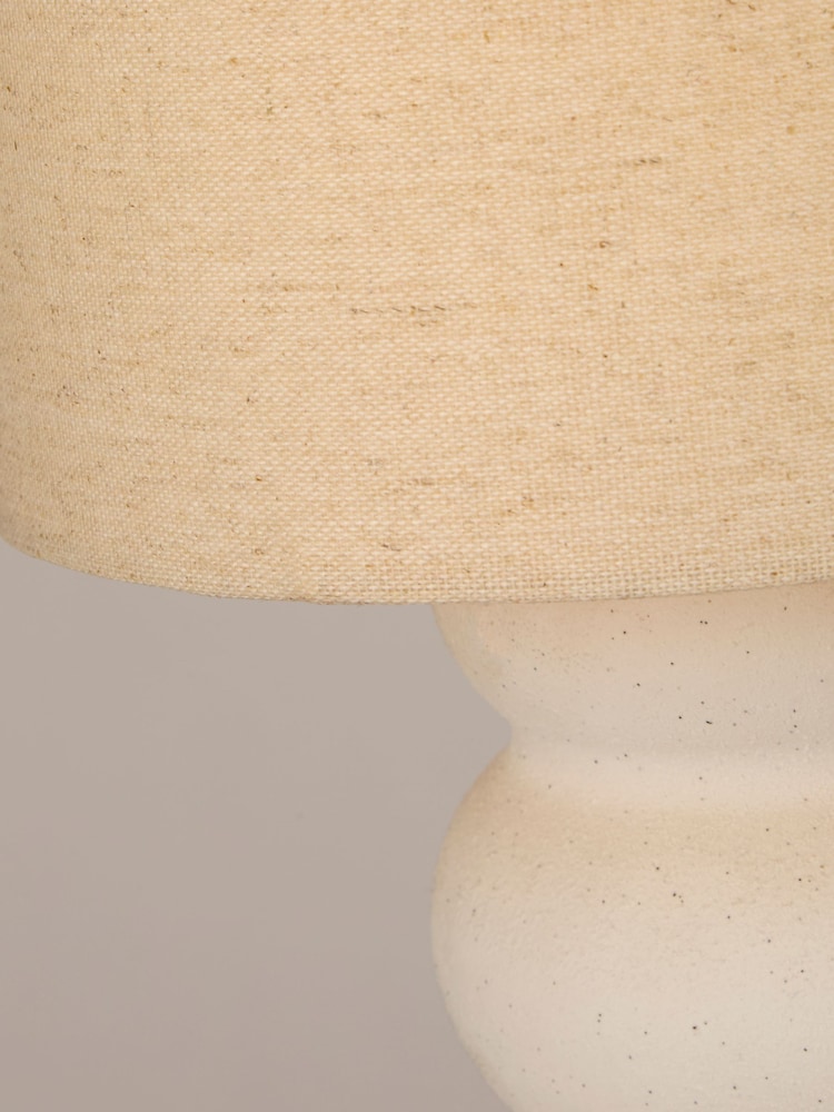 Searchlight White Textured Ceramic Rechargeable Table Lamp - Image 4 of 4