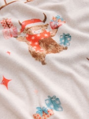 Oatmeal Hamish The Highland Cow Family Matchback Christmas Cosy Long Sleeve Pyjamas - Image 4 of 5