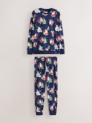 Navy Blue Santa Printed Family Matching Pyjamas Set - Image 6 of 9