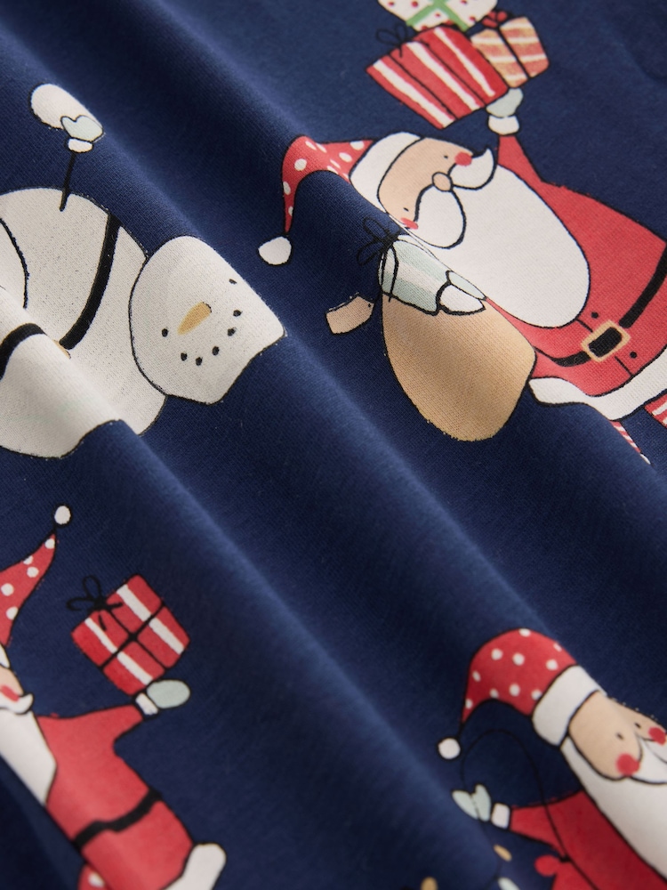 Navy Blue Santa Printed Family Matching Pyjamas Set - Image 9 of 9