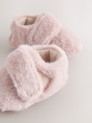 Pink Fur Baby Cosy Touch Fasten Slippers (0-24mths) - Image 3 of 5