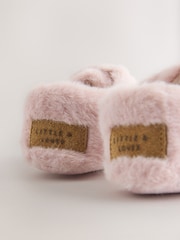 Pink Fur Baby Cosy Touch Fasten Slippers (0-24mths) - Image 4 of 5