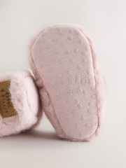 Pink Fur Baby Cosy Touch Fasten Slippers (0-24mths) - Image 5 of 5