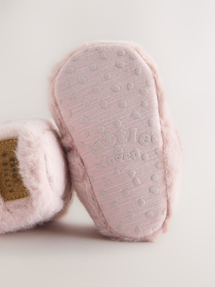 Pink Fur Baby Cosy Touch Fasten Slippers (0-24mths) - Image 5 of 5 Pink Fur Baby Cosy Touch Fasten Slippers (0-24mths) - Image 5 of 5