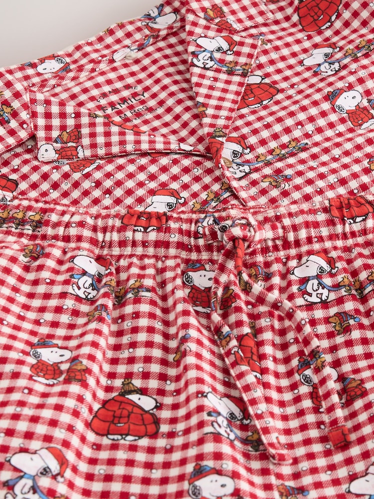 Snoopy Red Check Button Through Set Family Matching Christmas Pyjamas Set - Image 10 of 10