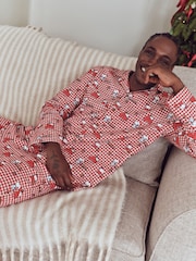 Snoopy Red Check Button Through Set Family Matching Christmas Pyjamas Set - Image 2 of 10