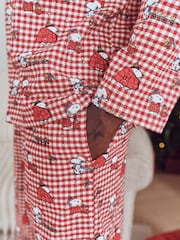 Snoopy Red Check Button Through Set Family Matching Christmas Pyjamas Set - Image 5 of 10