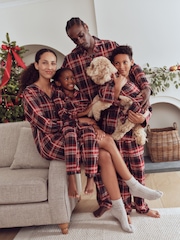 Rød/Navy Check - Sæt med Knapper - Matchende familiesæt med pyjamas til jul - Billede 2 af 10