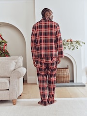 Rød/Navy Check - Sæt med Knapper - Matchende familiesæt med pyjamas til jul - Billede 4 af 10