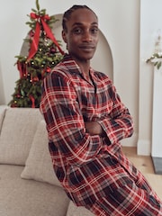 Rød/Navy Check - Sæt med Knapper - Matchende familiesæt med pyjamas til jul - Billede 5 af 10