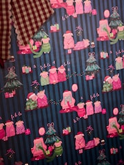 Navy Blue Pigs in Blankets Extra Wide 10M Christmas Wrapping Paper - Image 2 of 4