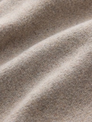 Neutral Cream Double Breasted Formal Funnel Neck Coat With Wool - Image 8 of 9