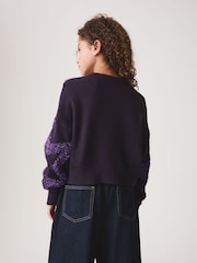 Purple Tinsel Star Fluffy Jumper (3-16yrs) - Image 3 of 4