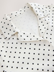 Blanco/lunares negros - Camisa de denim de manga corta - Imagen 6 de 7