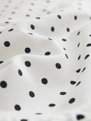 Blanco/lunares negros - Camisa de denim de manga corta - Imagen 7 de 7