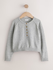 Grey Henley Jumper (3-16yrs) - Image 1 of 8