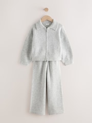 Grey Knitted Hoodie & Trousers Set (3-16yrs) - Image 1 of 5