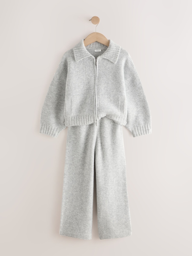 Grey Knitted Hoodie & Trousers Set (3-16yrs) - Image 2 of 5 Grey Knitted Hoodie & Trousers Set (3-16yrs) - Image 2 of 5