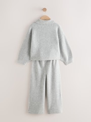 Grey Knitted Hoodie & Trousers Set (3-16yrs) - Image 3 of 5