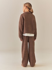 Brown Knitted Hoodie & Trousers Set (3-16yrs) - Image 3 of 5