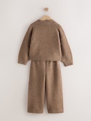 Brown Knitted Hoodie & Trousers Set (3-16yrs) - Image 7 of 10