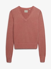 Rosa claro - Suéter Cuello de pico lavado Superdry - Imagen 7 de 8