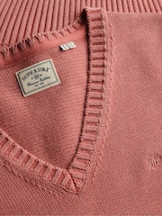 Rosa claro - Suéter Cuello de pico lavado Superdry - Imagen 8 de 8