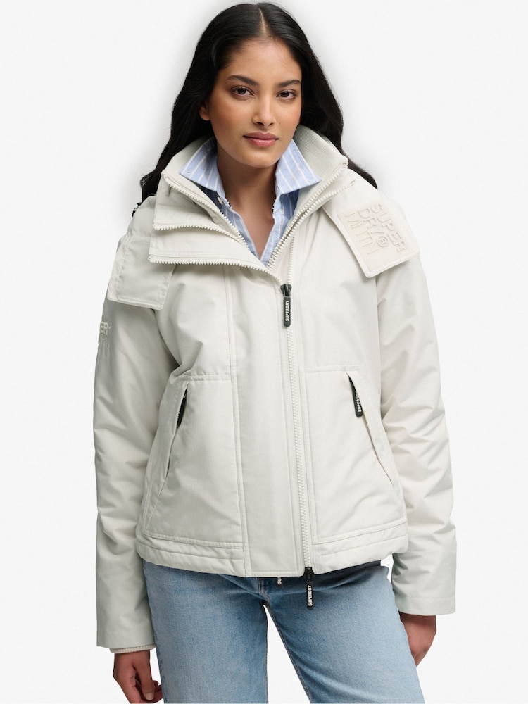 Superdry Grey Marl Hooded Arctic Windcheater Jacket - Image 1 of 9