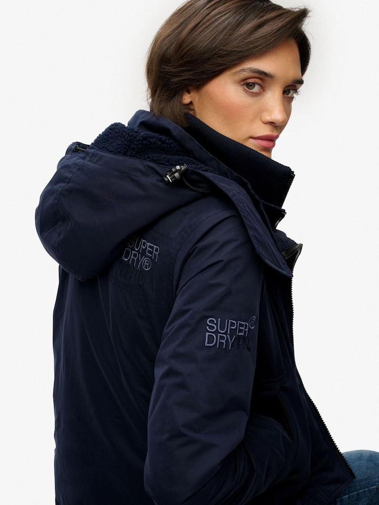 Superdry Blue Hooded Micro Fibre Arctic Windcheater - Image 2 of 4