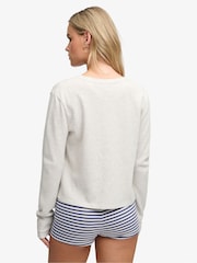 Superdry Brown Athletic Essentials Waffle Button Top - Image 2 of 6