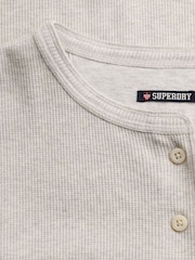 Superdry Brown Athletic Essentials Waffle Button Top - Image 6 of 6