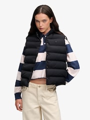 Schwarz - Superdry Entry Padded Snap Gilet - Bild 1 von 7