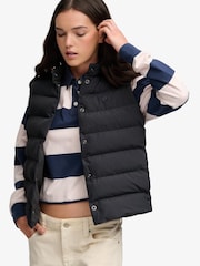 Schwarz - Superdry Entry Padded Snap Gilet - Bild 6 von 7