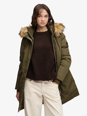 Superdry Brown Hooded Everest Parka Jacket - Image 1 of 6
