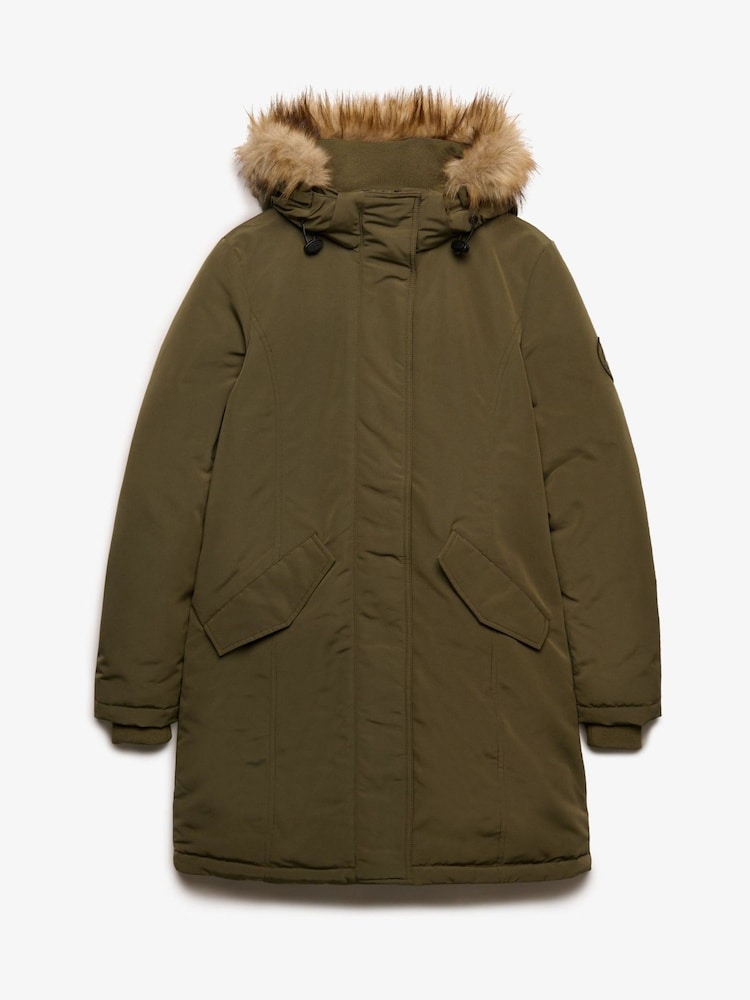 Superdry Brown Hooded Everest Parka Jacket - Image 6 of 6