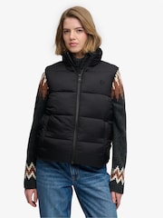 Superdry Black Borg Lined Gilet - Image 1 of 8