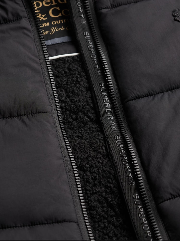Superdry Black Borg Lined Gilet - Image 8 of 8