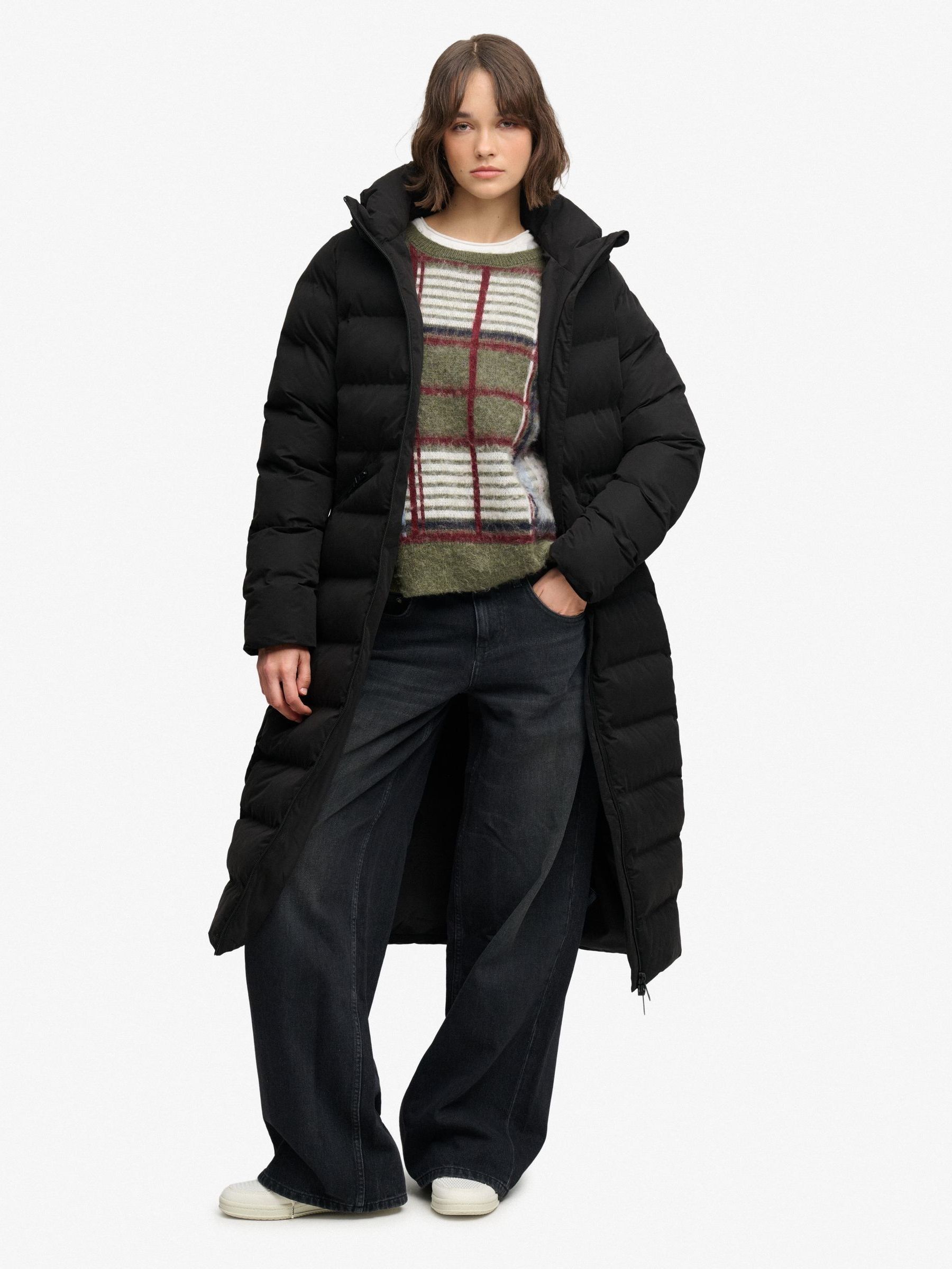 Superdry Women's Noir Long Hooded Puffer Coat For - Image 3