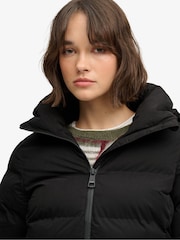Superdry Black City Longline Microfibre Jacket - Image 7 of 9
