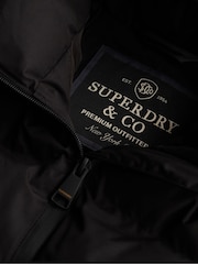 Superdry Black City Longline Microfibre Jacket - Image 9 of 9