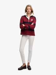 Superdry Red Heritage Stripe Rugby Shirt - Image 8 of 10