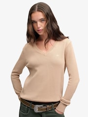 Verde - Suéter Cuello de pico lavado Superdry - Imagen 1 de 8