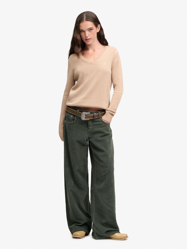 Verde - Suéter Cuello de pico lavado Superdry - Imagen 2 de 8