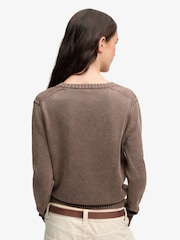 Marrón - Suéter Cuello de pico lavado Superdry - Imagen 5 de 8