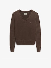Marrón - Suéter Cuello de pico lavado Superdry - Imagen 6 de 8