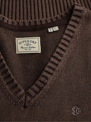 Marrón - Suéter Cuello de pico lavado Superdry - Imagen 8 de 8