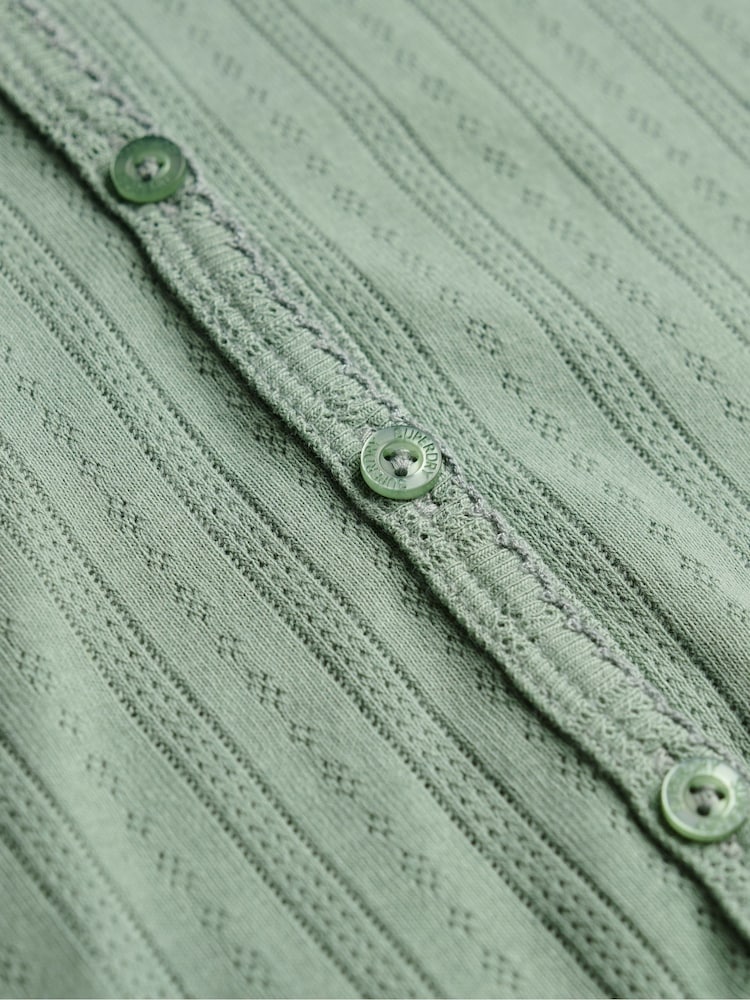 Superdry Olive Green Athletic Essential Pointelle Cardigan - Image 2 of 2