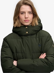 Superdry Green Premium Hood Puffer Jacket - Image 3 of 8
